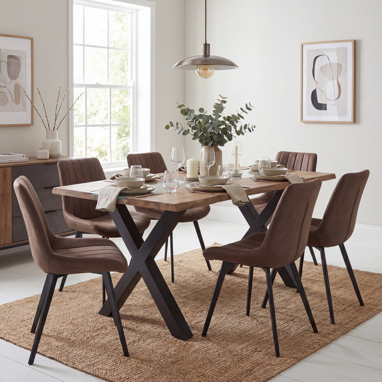 Live Edge Light Acacia River Dining Table