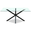 Rectangular glass dining table by Hill Interiors with sleek modern design, perfect for contemporary dining rooms.