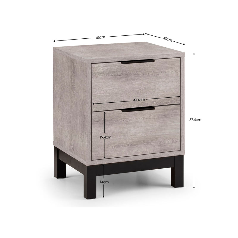 Bali 2 Drawer Bedside