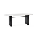 Julian Bowen Bolivia Oval Dining Table with wooden finish, showcasing its sleek oval shape and sturdy legs for elegant dining.