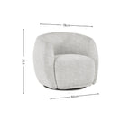 Julian Bowen Bowline Swivel Chair in neutral fabric with a rounded back and wooden legs, stylish accent seating for living room or office.