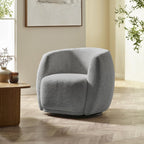 Julian Bowen Bowline swivel accent chair with a modern design, featuring a rounded back and cushioned seat in neutral fabric.