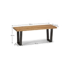 Brooklyn Oak Industrial Dining Bench