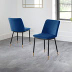 Set of two Julian Bowen Delaunay dining chairs with sleek modern design and neutral fabric upholstery.