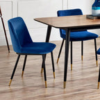 Pair of Julian Bowen Delaunay Dining Chairs with sleek wooden seats and modern design, set against a neutral background.