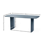 Julian Bowen Element rectangular glass dining table with clear glass top and sleek metal legs, modern design for dining room.