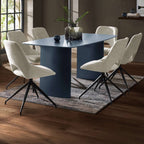 Julian Bowen Element rectangular glass dining table with sleek transparent top and sturdy metal legs.