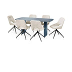 Julian Bowen Element rectangular glass dining table with sleek glass top and modern design, perfect for contemporary dining spaces.