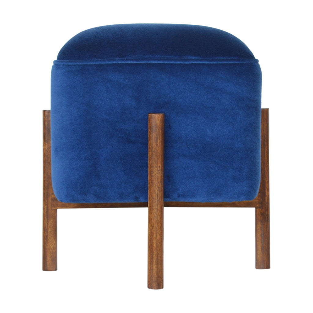 Solid Wood Velvet Stool