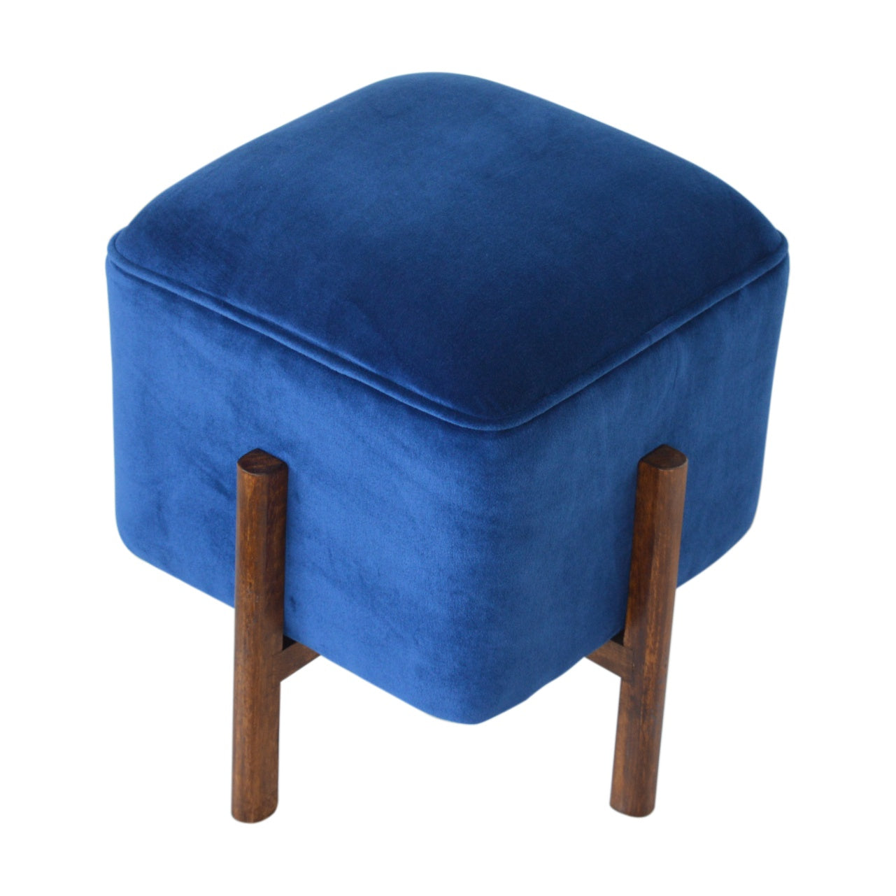 Solid Wood Velvet Stool