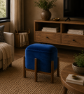 Solid Wood Velvet Stool