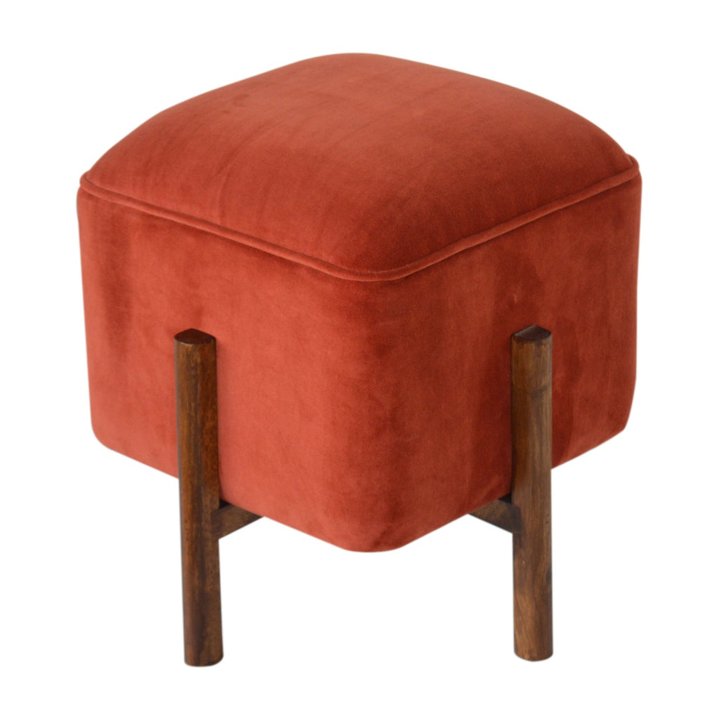 Solid Wood Velvet Stool