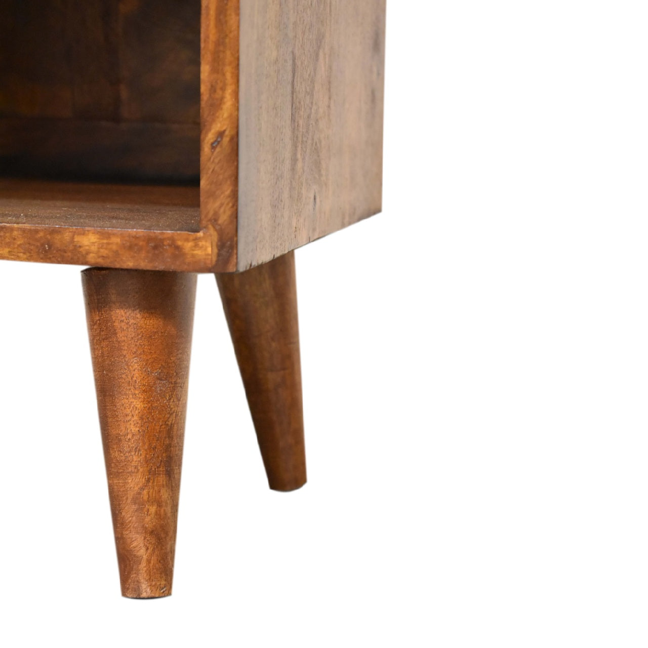 Artisan Mini Manila Gold 1 Drawer Bedside Table with sleek gold finish and compact design, ideal for modern bedroom decor.