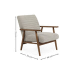 Julian Bowen Ivy armchair in textured fabric with wooden legs, stylish accent chair for living room or lounge area.