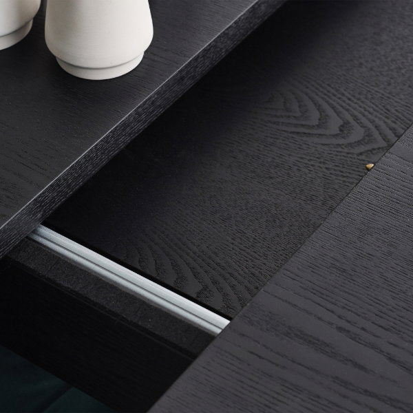 Louis Black Fluted Extending Dining Table
