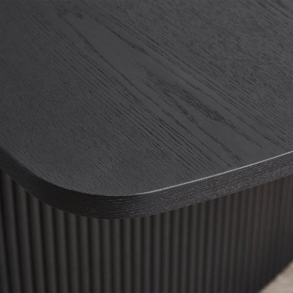 Louis Black Fluted Extending Dining Table
