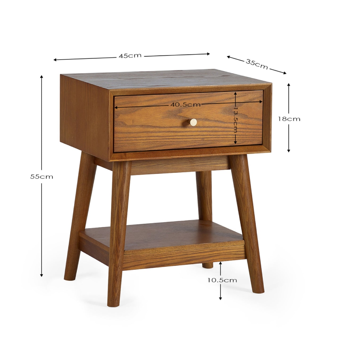 Lowry Cherry Ash 1 Drawer Side Table