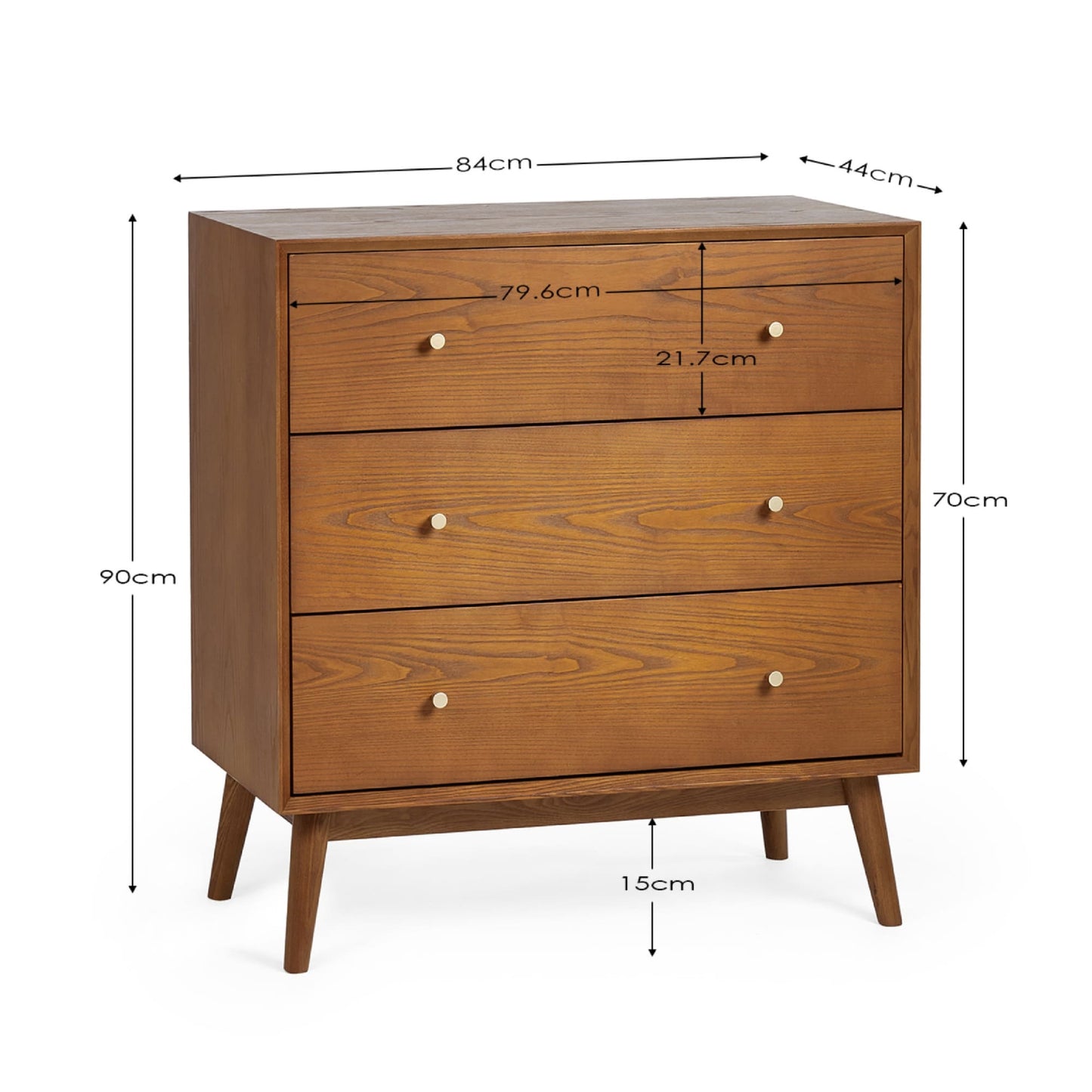 Lowry Cherry Ash 3 Drawer Chest