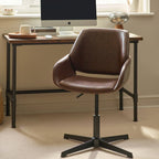 Julian Bowen Parker swivel office chair with padded seat and backrest, adjustable height, and five caster wheels for mobility.