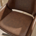 Julian Bowen Parker swivel office chair with black cushioned seat, adjustable height, and a modern ergonomic design.