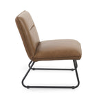 Julian Bowen Saxon Lounge Chair with upholstered fabric and wooden legs, modern accent chair for living room decor.