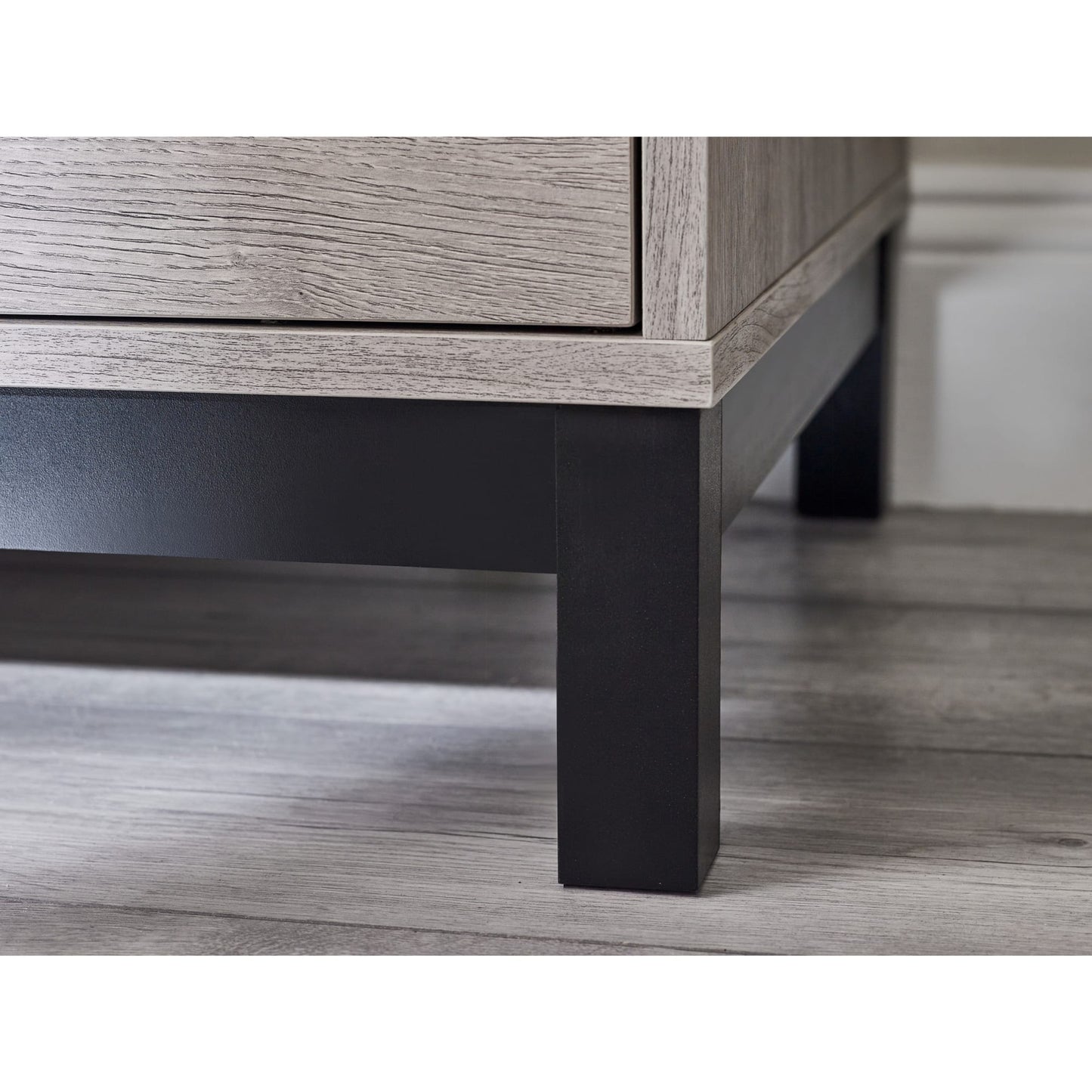 Dimensional diagram showing the height, width, and depth specifications for the Bali grey oak wardrobe