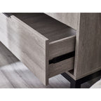 Close-up shot of the sturdy metal door hinge installed on the interior of the Bali grey oak wardrobe