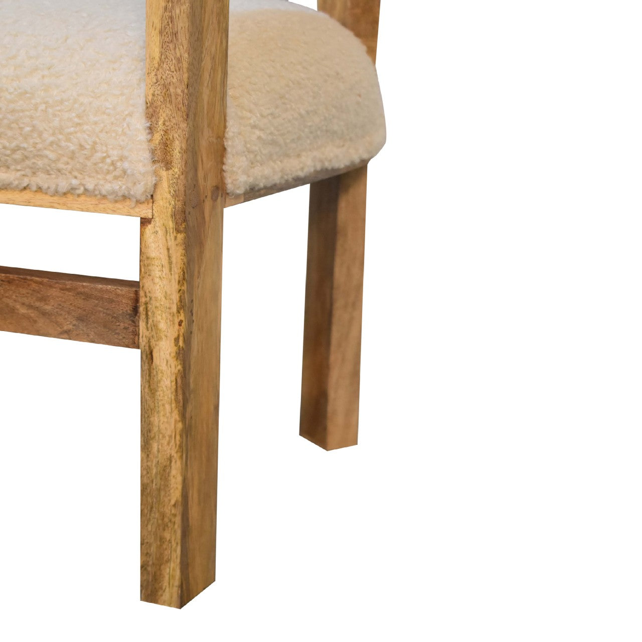 Rear view showing the solid wood backrest construction and natural timber grain finish.