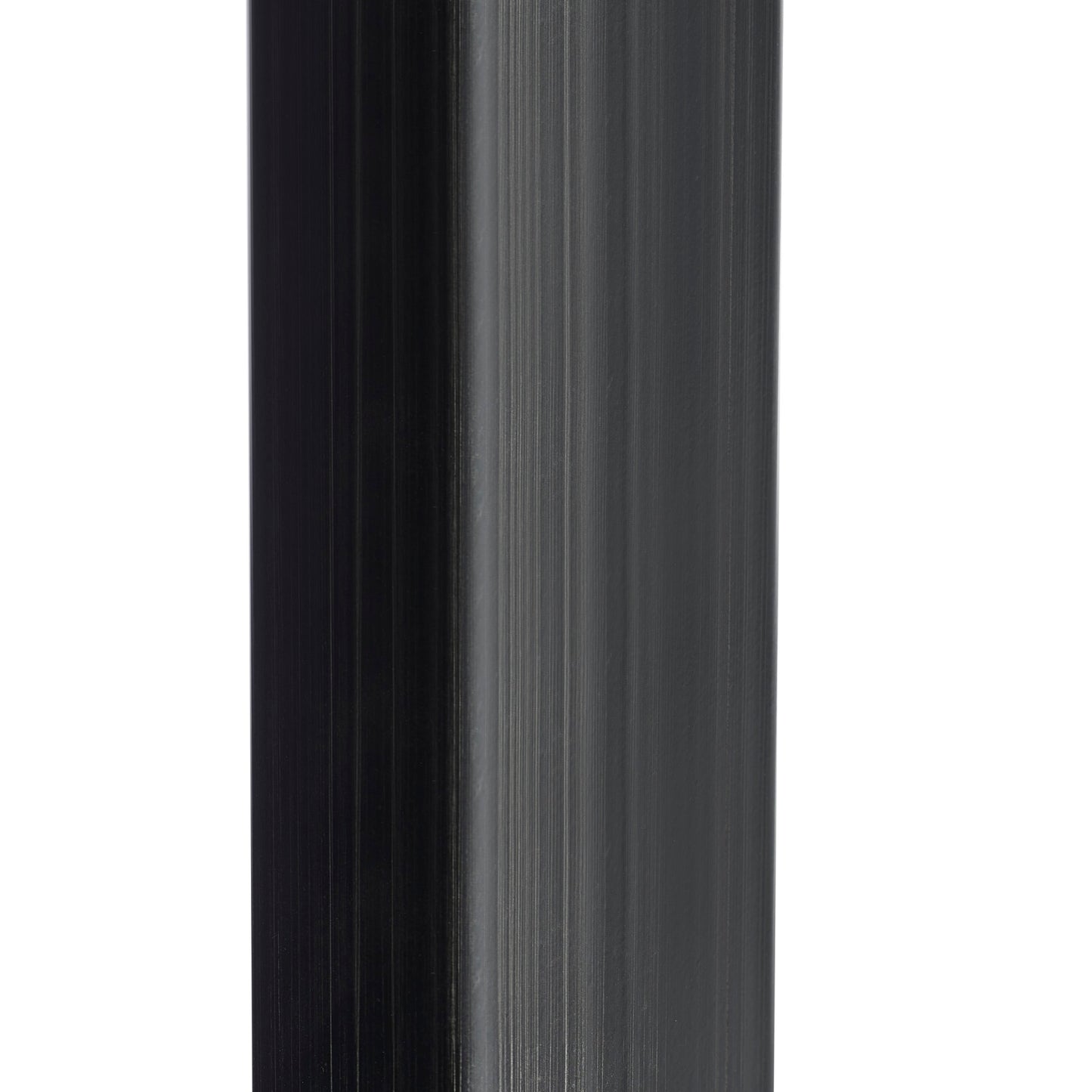 Close-up detail of the durable black powder-coated metal leg frame on the Brooklyn bar table.