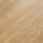 Close-up detail of the smooth natural oak wood grain finish on the Brooklyn bar table top.