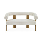 Front view of Freya Sofa white cushion with wooden frame