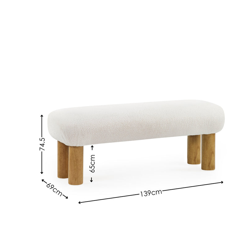 Dimensions of Freya upholstered bedroom bench