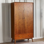 Lowry Cherry Ash 2 door 1 drawer wardrobe styled in a modern bedroom setting