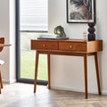 Lowry mid-century writing desk in exquisite cherry ash veneer styled in a bright home office setting