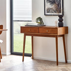 Lowry mid-century writing desk in exquisite cherry ash veneer styled in a bright home office setting