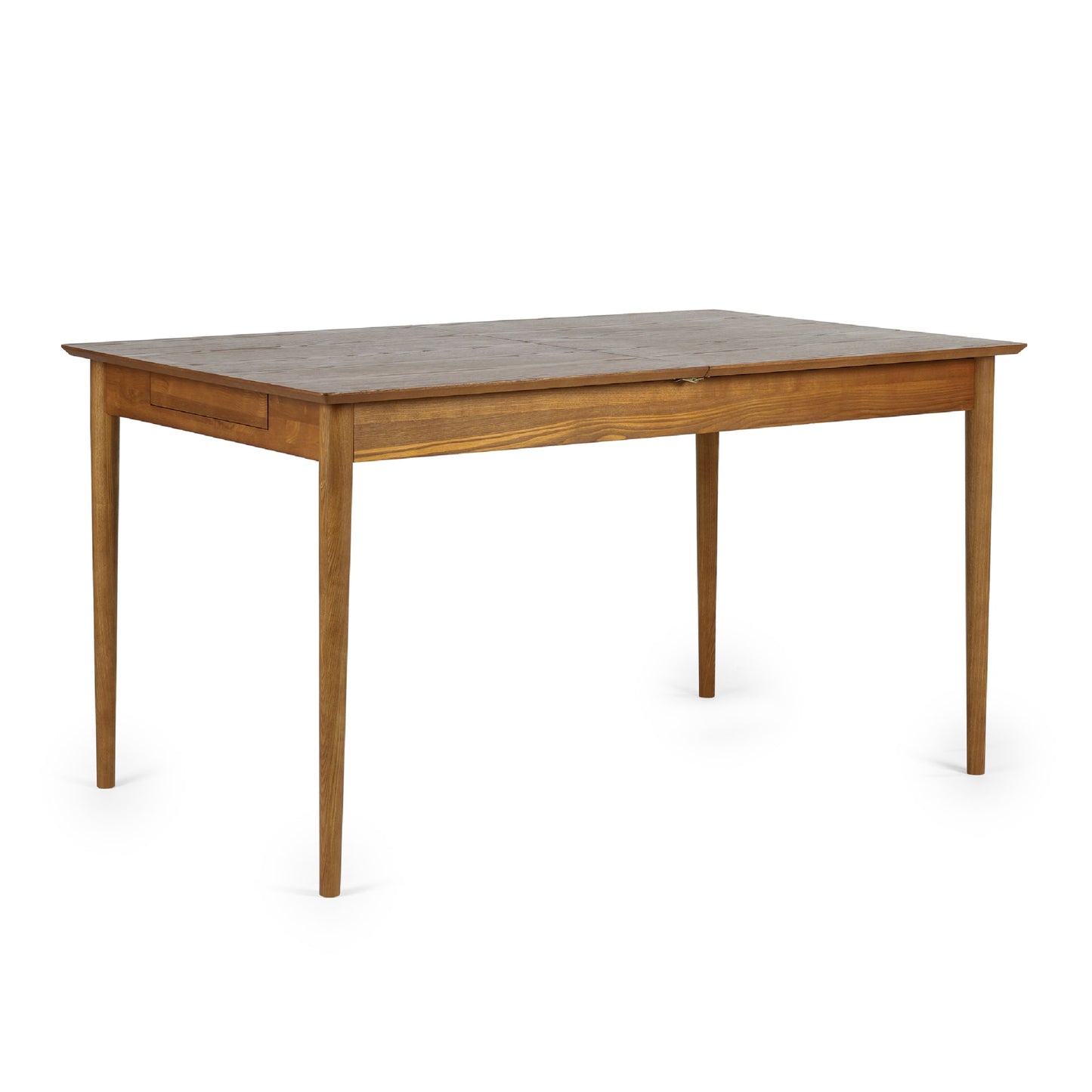 Perspective studio view of the Lowry 2 drawer extending dining table in exquisite cherry ash veneer