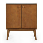 Front view studio shot of the Lowry exquisite cherry ash veneer small 2 door sideboard cabinet