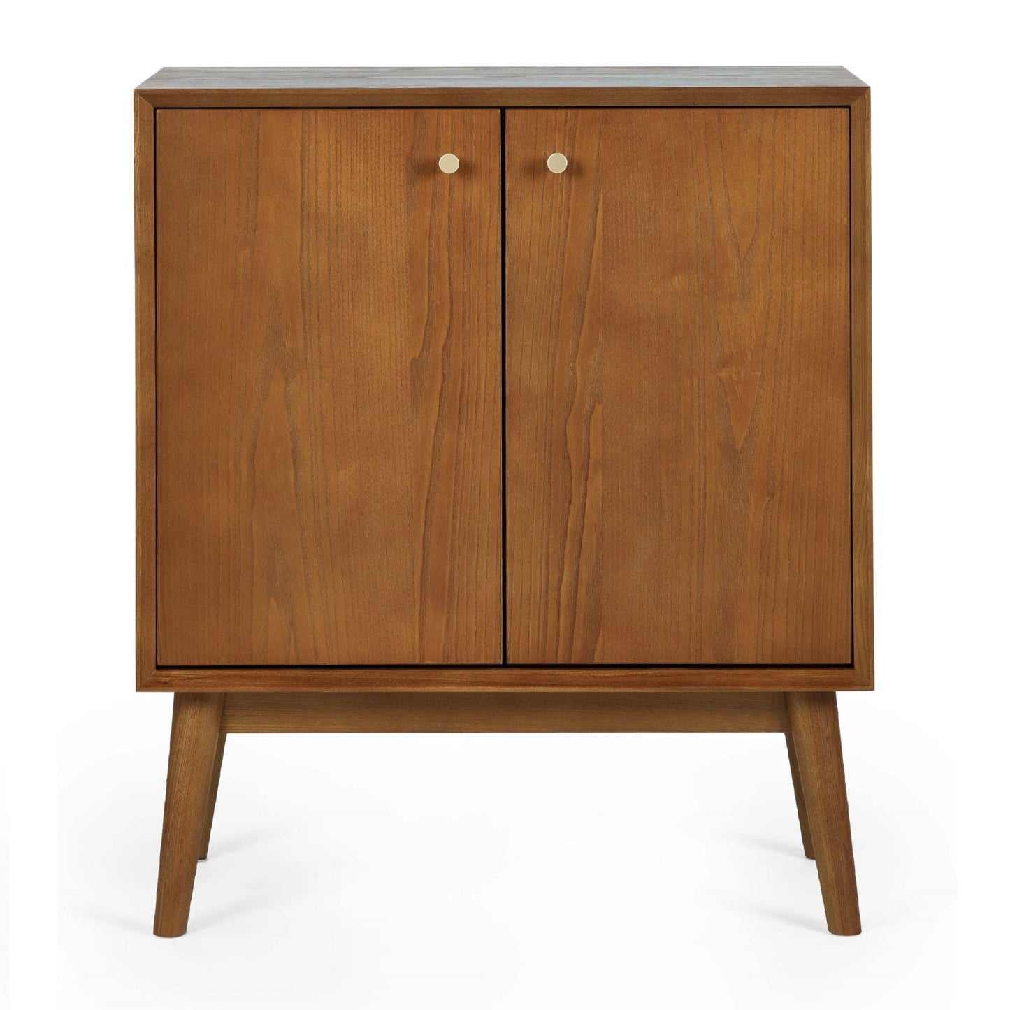 Front view studio shot of the Lowry exquisite cherry ash veneer small 2 door sideboard cabinet