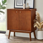Lowry small sideboard in exquisite cherry ash veneer styled in a modern living room setting