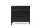 Orchid 3-drawer chest in black oak with a detailed white marbled top