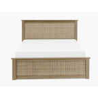 Front-facing studio shot of the oak Padstow ottoman bed with the base closed