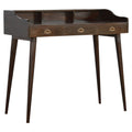 Artisan Walnut Gallery Shell Writing Desk with polished wood finish and elegant design, ideal for home office or study space.