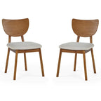 Studio shot showing the pair of two Lowry dining chairs in exquisite cherry ash veneer