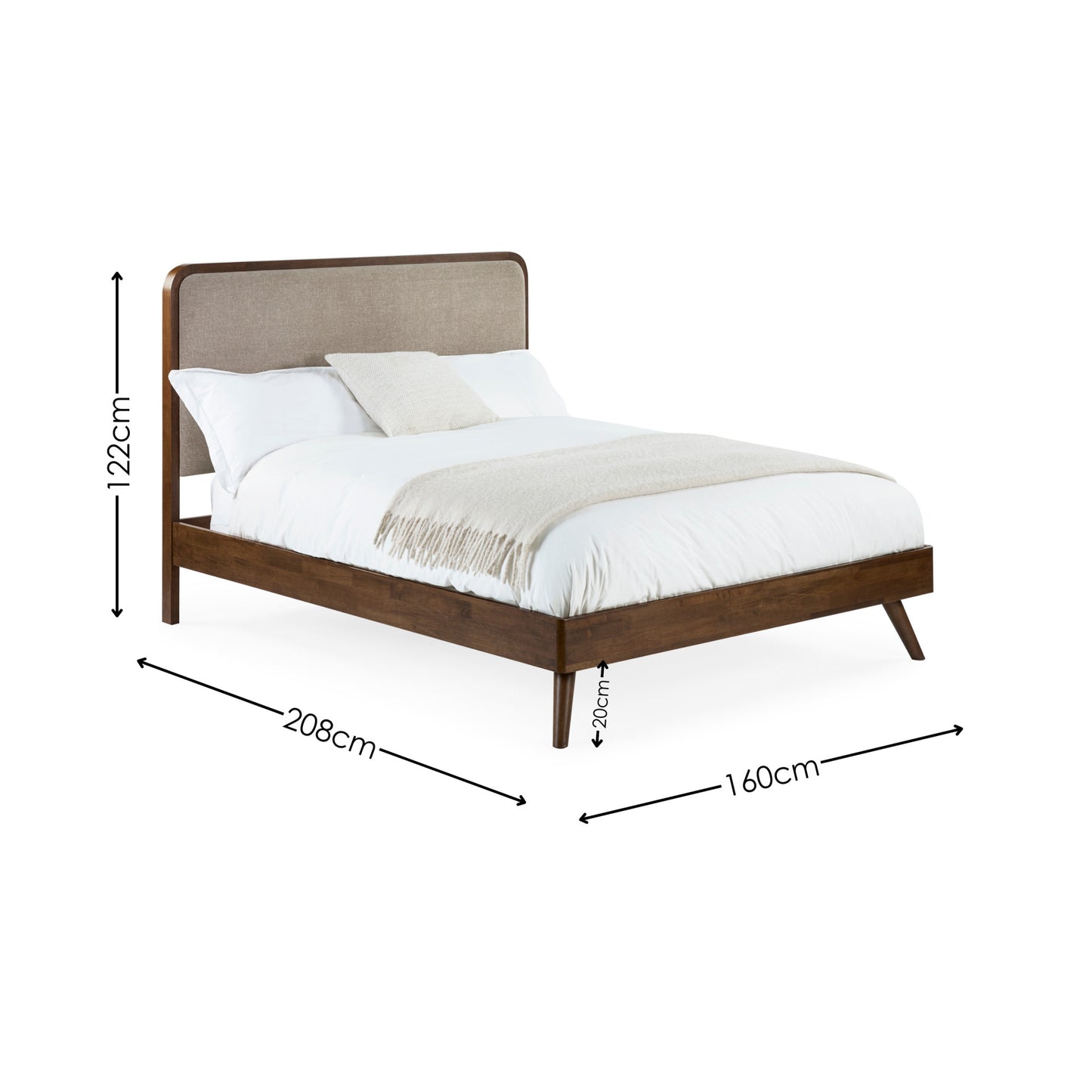 Dimensional diagram measurements for the King Walden bed frame