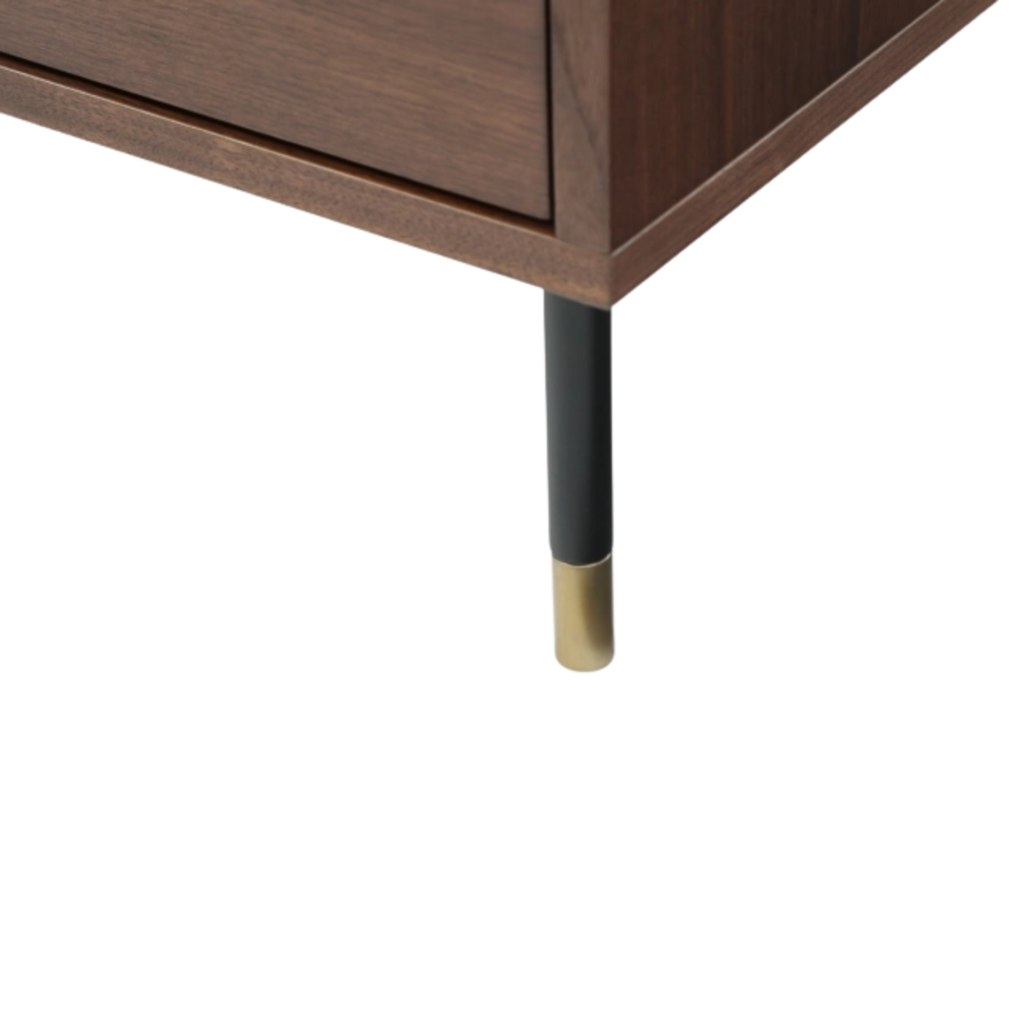Wooden furniture leg with gold tip 